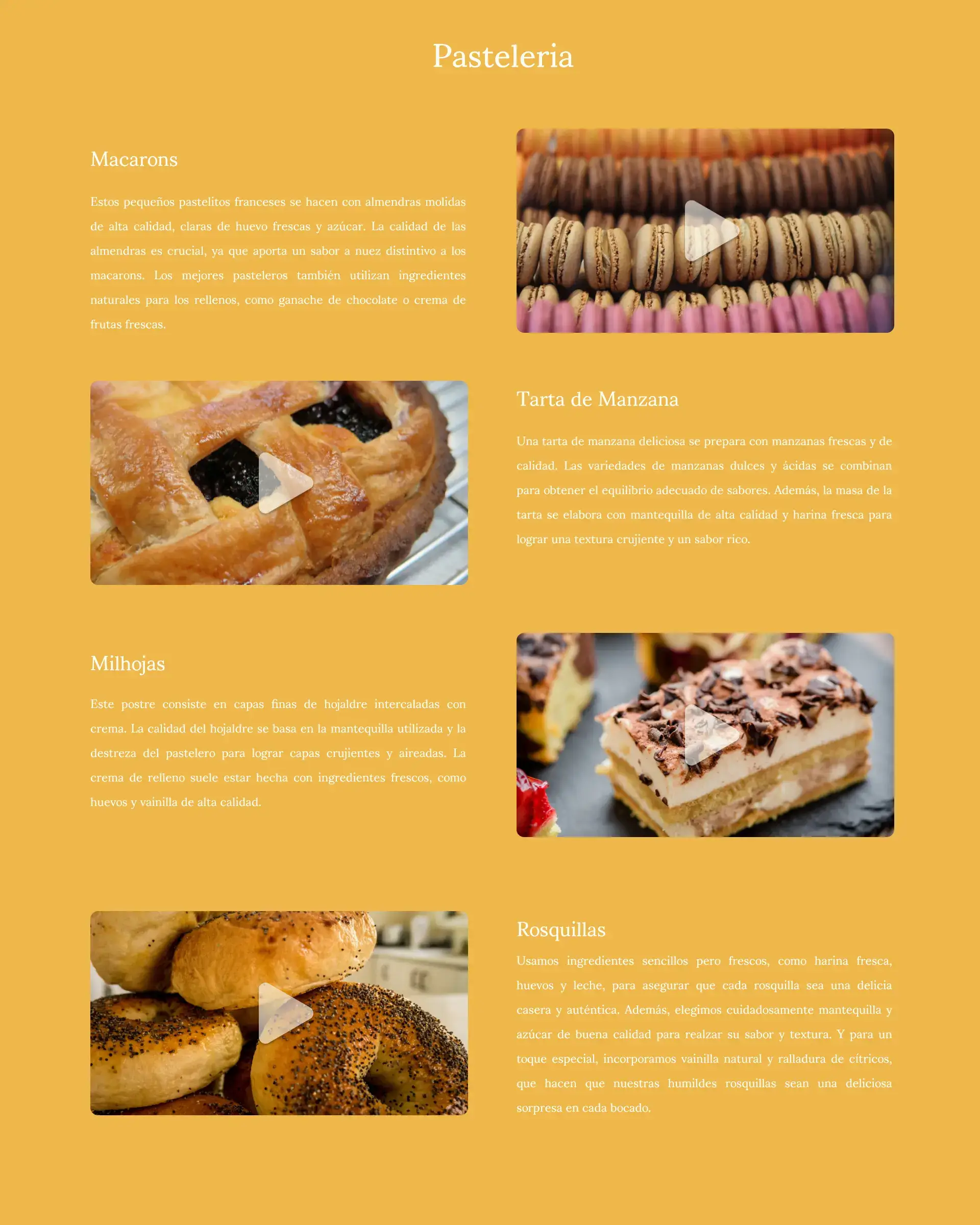 Sección de pastelería